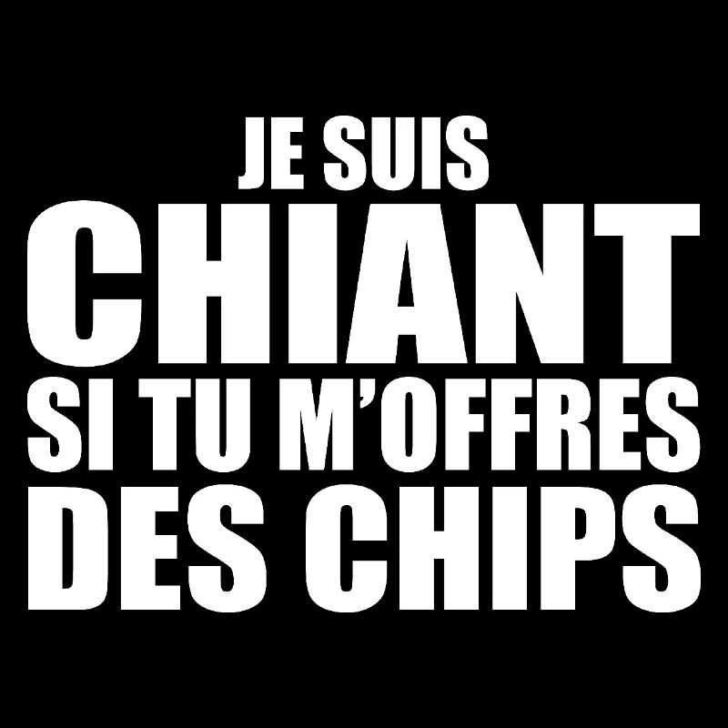 Mann, der liebt: Chips. Lustiger Design-Humor