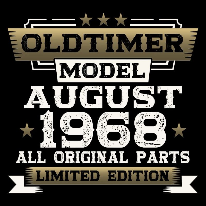 55th Birthday Man Oldtimer August Vintage 1968