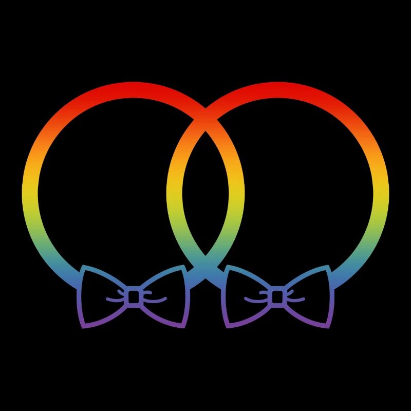 LGBT Eheringe Hochzeit JGA Paar Regenbogen Fliege