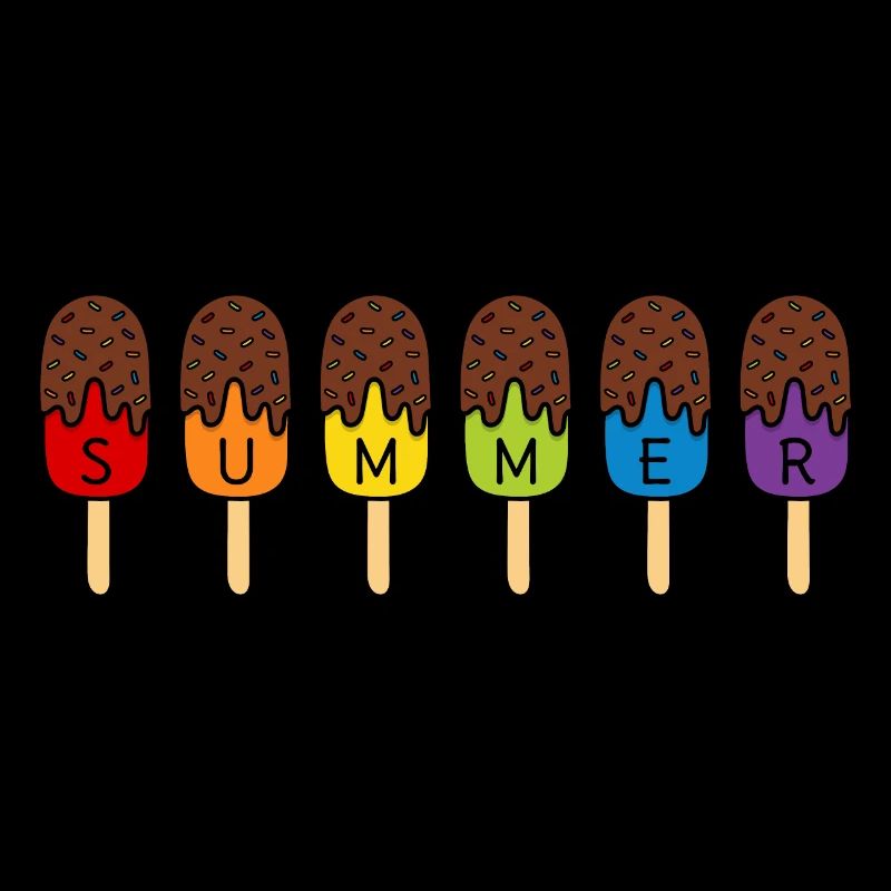 SUMMER SCHOKO EIS ESSEN REGENBOGEN BUNT SOMMER EIS