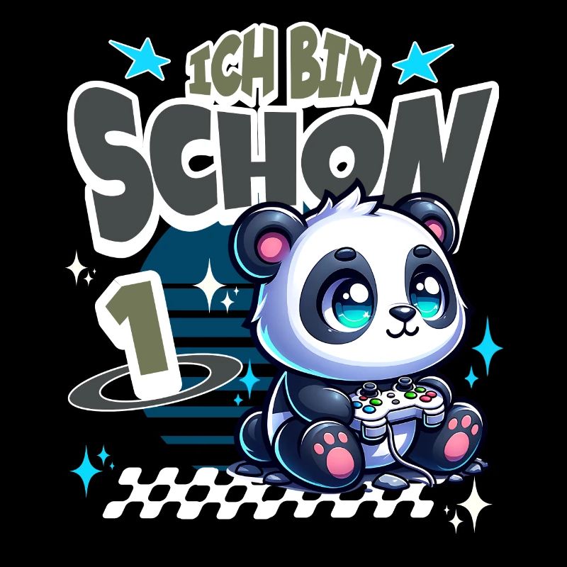 Gaming Panda 1. Geburtstag Kindergeburtstag