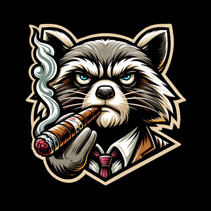 Waschbär Zigarre Chef
