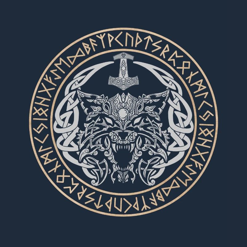 Fenris Wolf Vikings Celtic knots Fenrir Runes