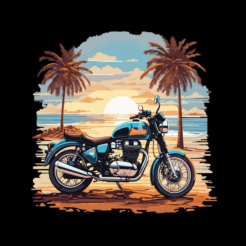 Motorrad Strand Vintage Trip Biker Design
