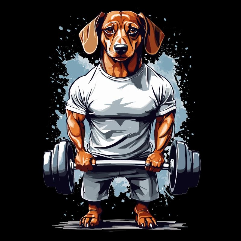 Conception de dynamophilie pour chien teckel de musculation