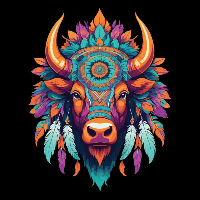 Conception de mandala du Taureau avec des éléments spirituels