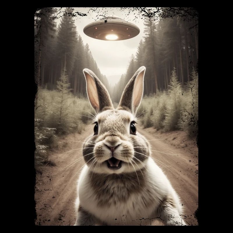 Funny Bunny Selfie Alien Spaceship