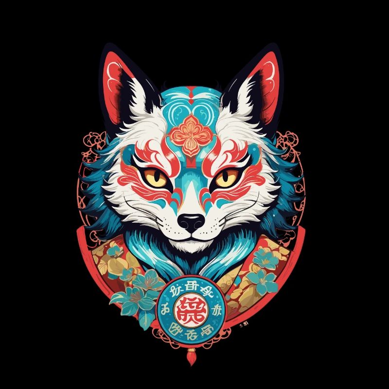 Japanese Kitsune Mask Anime Kawaii Fox Ghost
