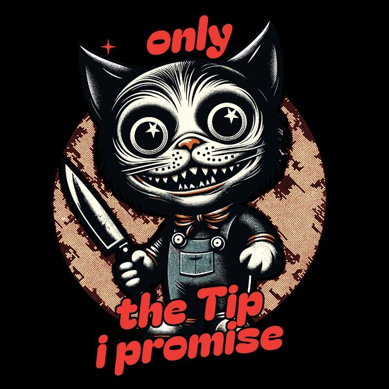 Lustiger Katzen Spruch only The Tip Psycho Katze