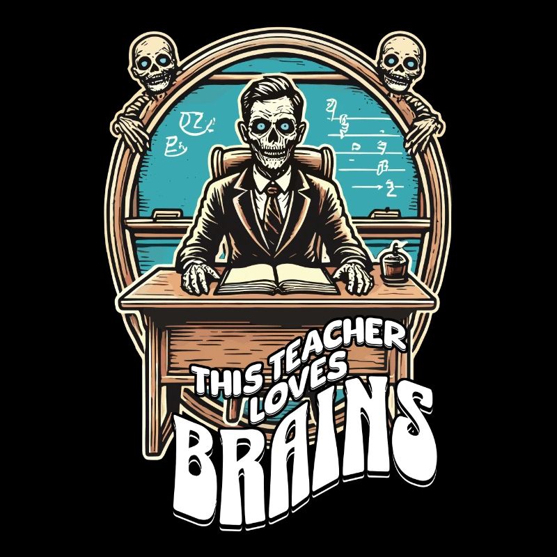 Lustiger Zombie Lehrer Spruch Retro Vintage Design