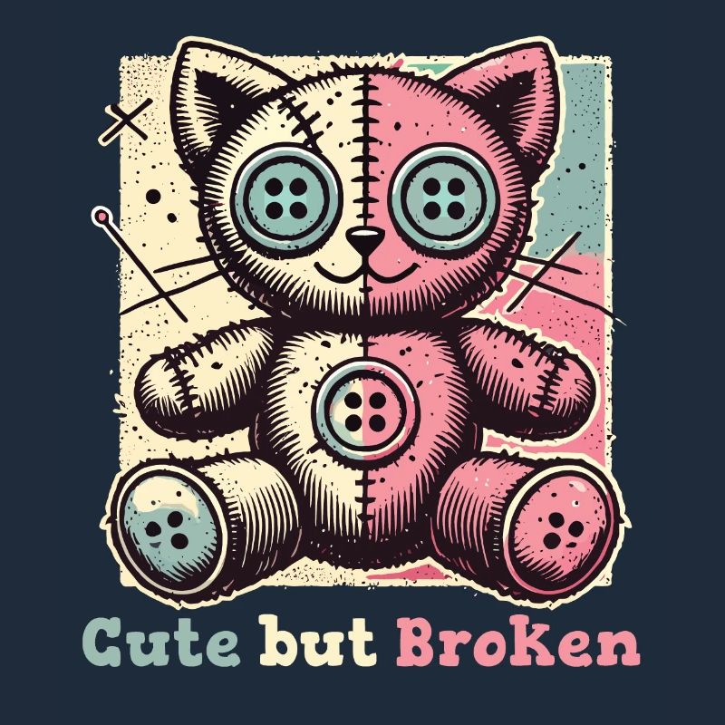 Mental Psychopath Cute But Broken Statement