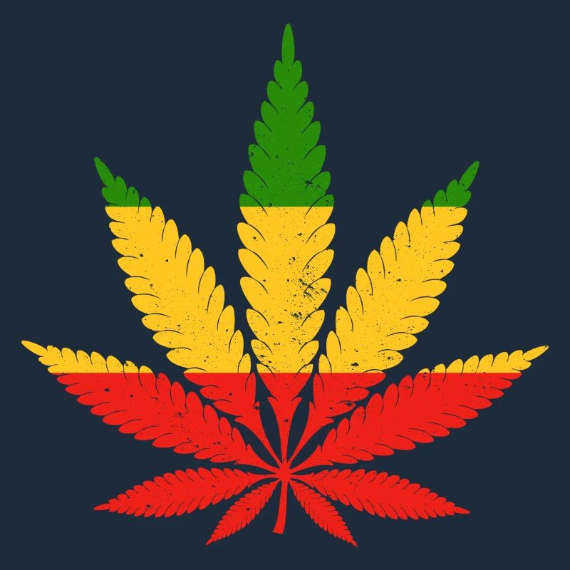 Or rouge Vert Rasta Couleurs Feuille de Cannabis