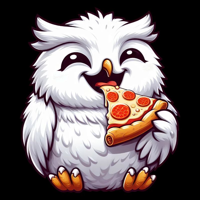 Eule Schneeeule Pizza Pizzaliebhaber