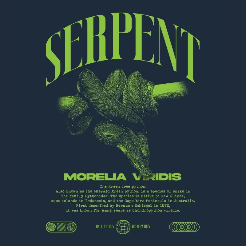 Green Tree Python Modern Reptile Keeper Streetwear