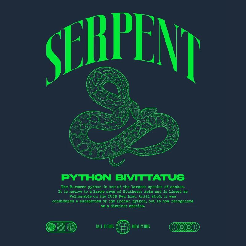 Burmese Python Modern Reptile Keeper Streetwear