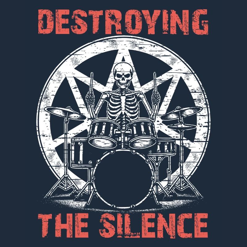 Drummer Skull Skelett am Drumset