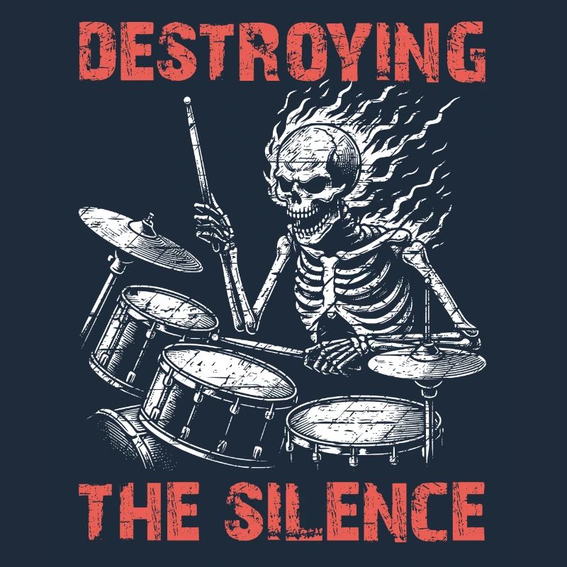 Drummer Skull Skelett am Drumset