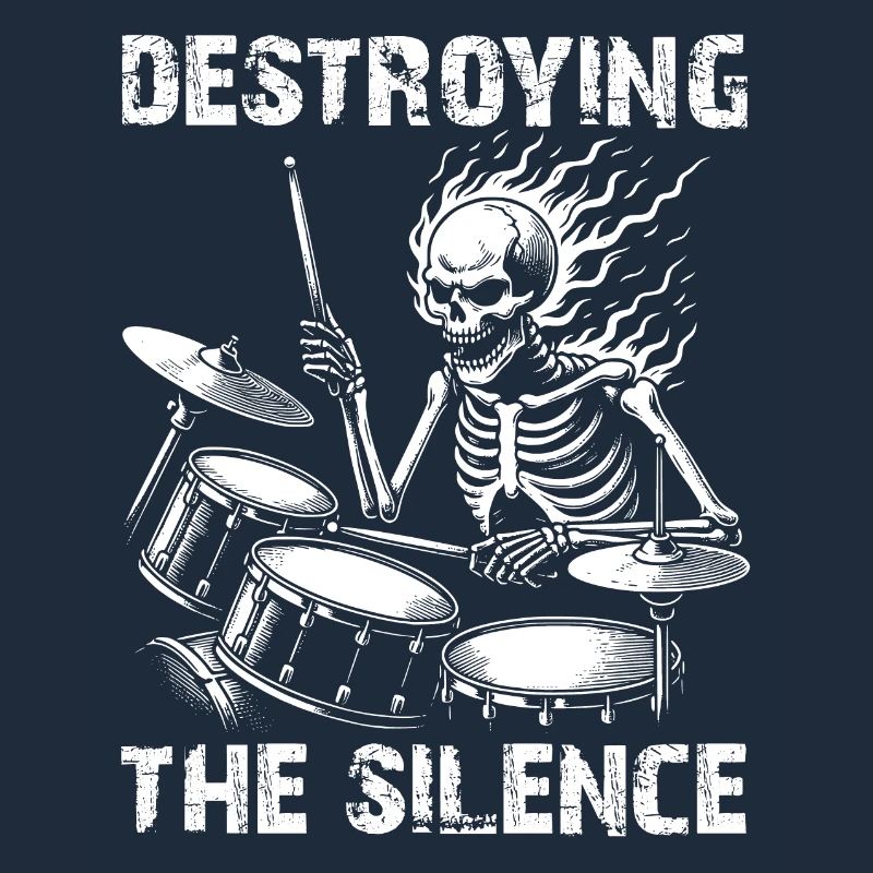Drummer Skull Skelett am Drumset