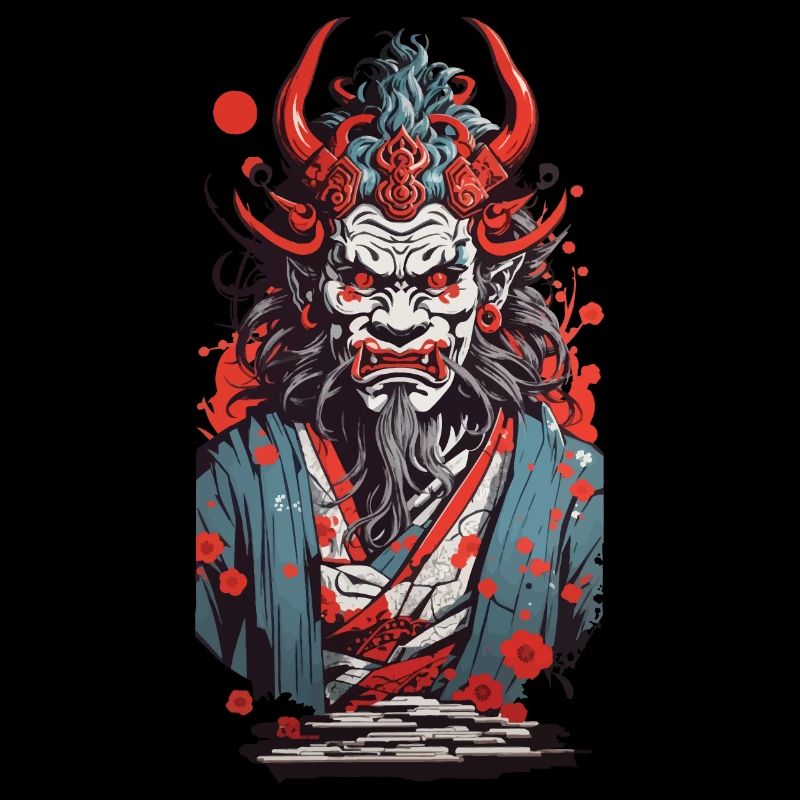 Oni Dämon im Ukiyo-E Japan Kunst Stil