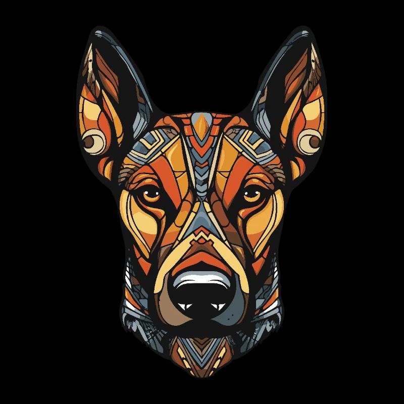 Doberman Dog Portrait Head