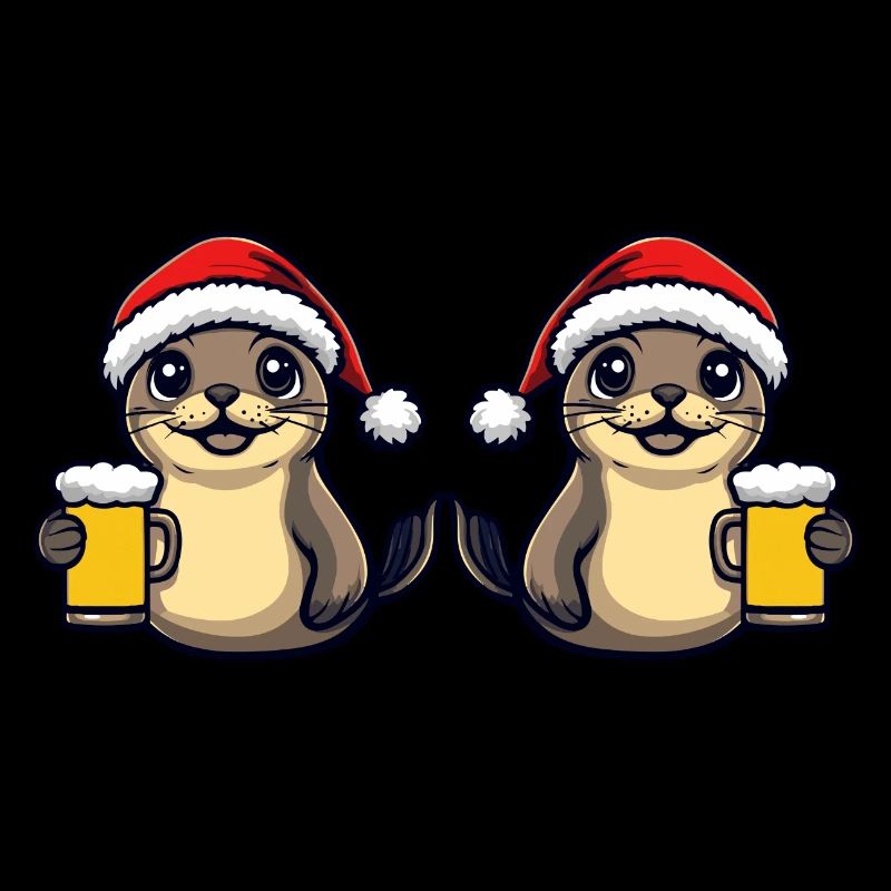 Robbe Tier Weihnachten Bier Team