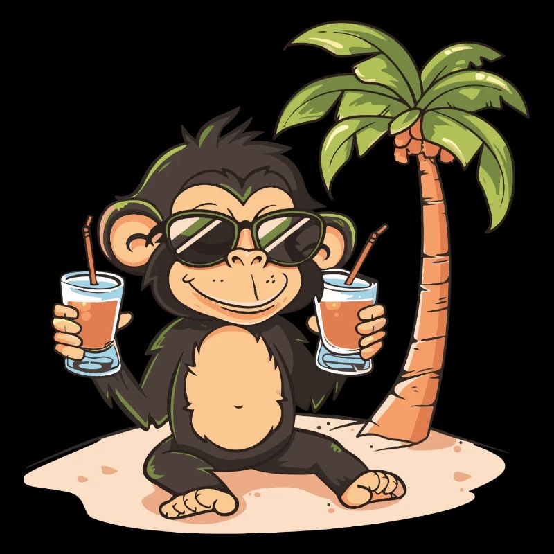 Affe Insel Sommer Palme