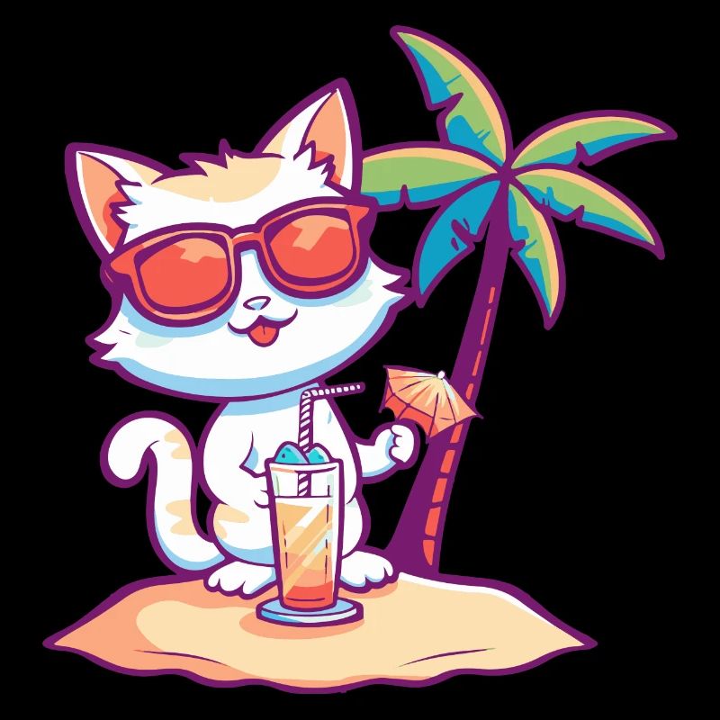 Katze Insel Sommer Palme