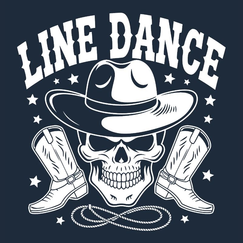 Line Dance Skull with Stetson and Boots and Lasso