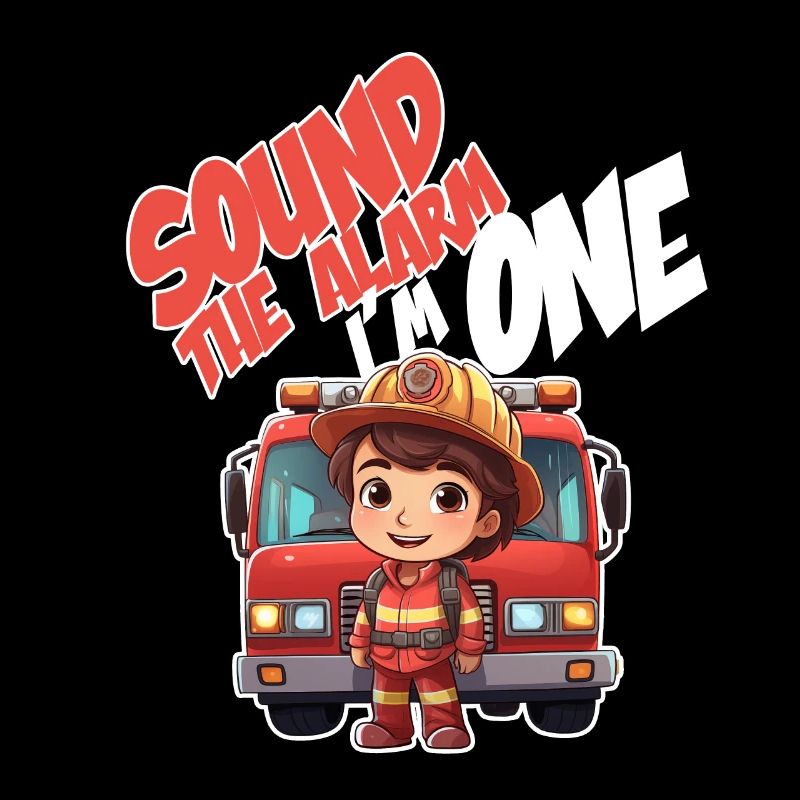 Kids Firefighter 1 Year Old Birthday Boy Theme