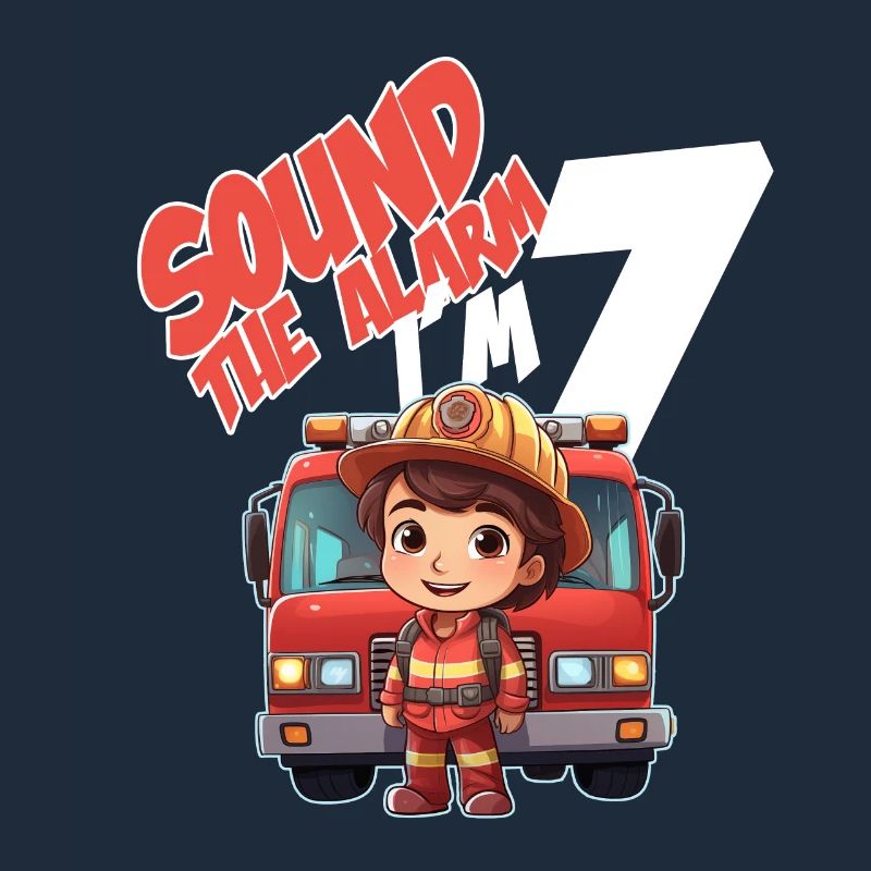 Kids Firefighter 7 Year Old Birthday Boy Theme