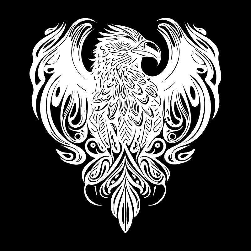 tête d’aigle dans le logo de style dessin animé de tatouage