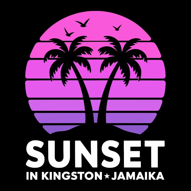 Sunset in Kingston Jamaica Vacation Palm Trees