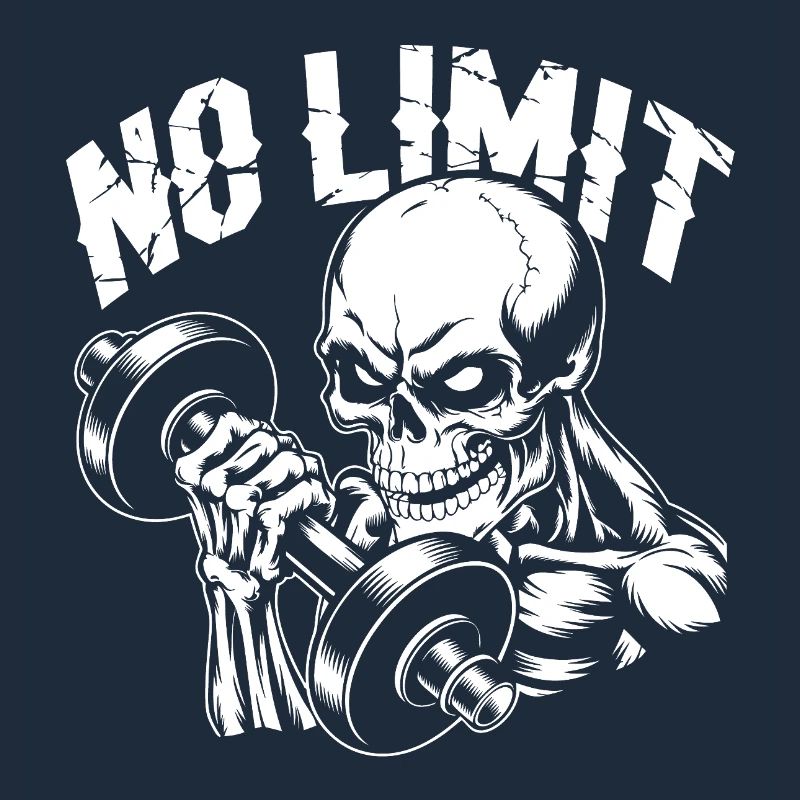 Crâne de musculation No Limit Workout avec haltère