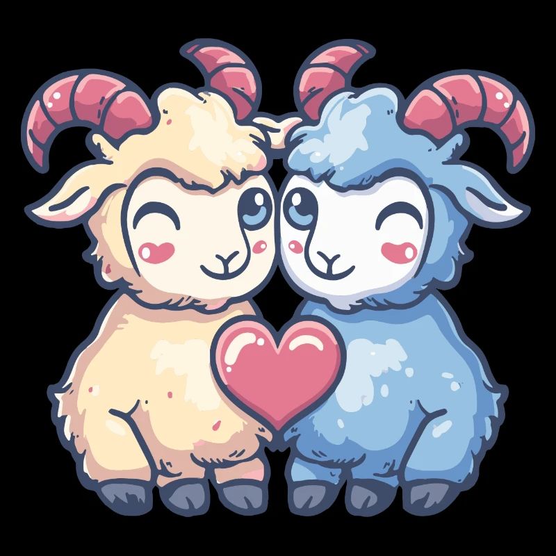 Bergziege Paar Liebe Ziege Valentinstag