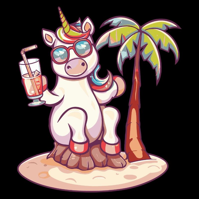 Einhorn Sommer Strand Comic