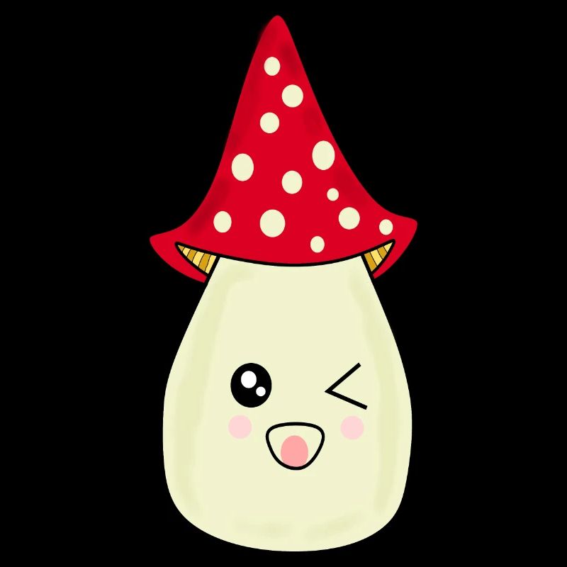 Kawaii Mushroom Toadstool cute red with face