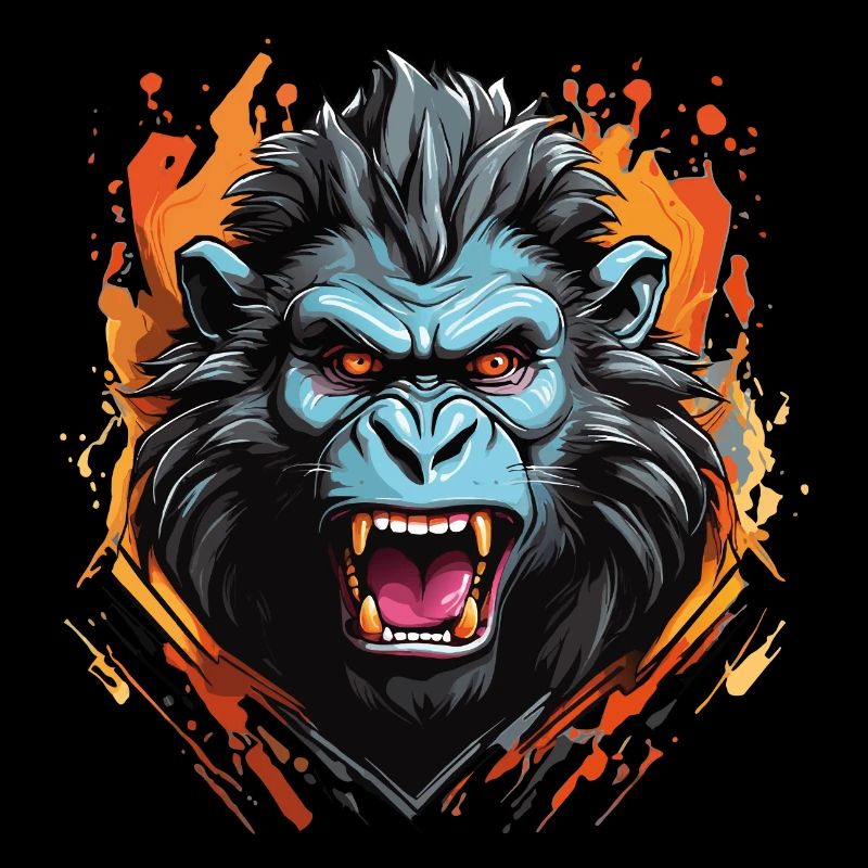 angry baboon with long teeth