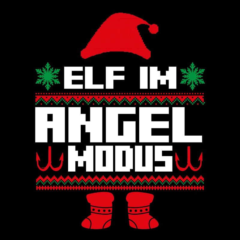 Elfe de Noël Noël Pêche Angler Canne à pêche