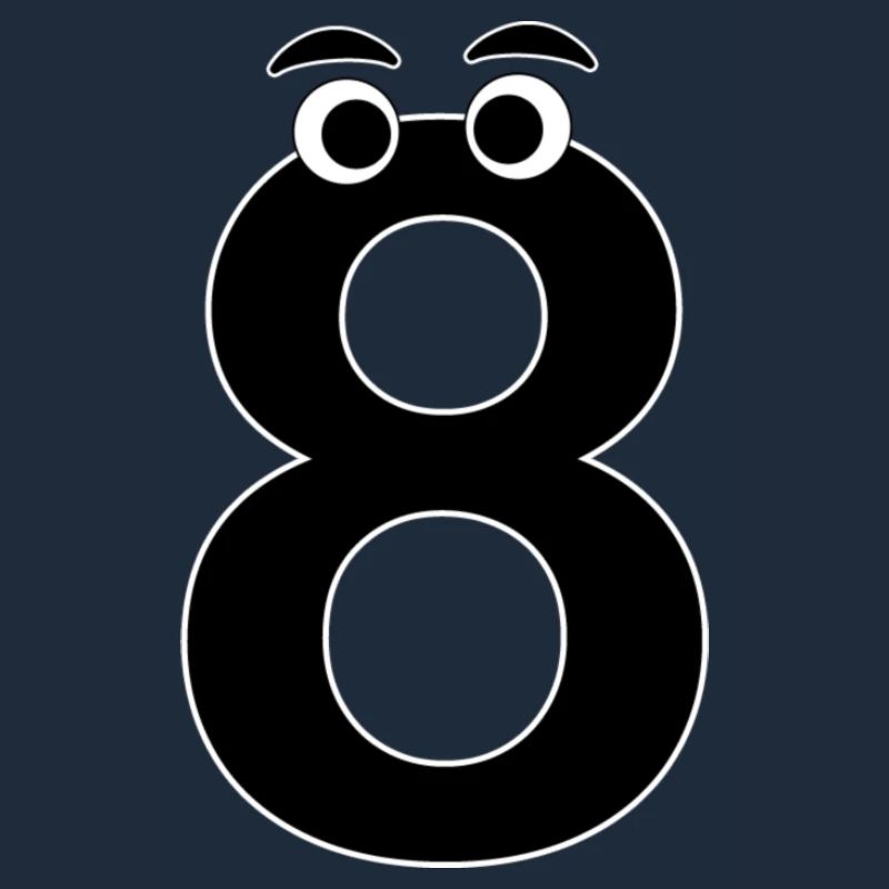 Number Eight 8 Kids Birthday Learning Math