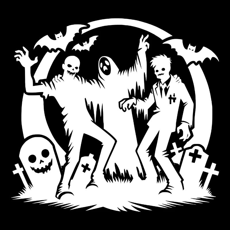 Cemetery Kids Halloween Ghosts Zombies Party
