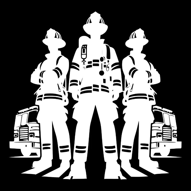 Firefighters in action Portrait