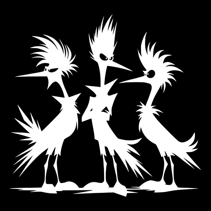 Groupe d’oiseaux drôles agacés en phase de défi