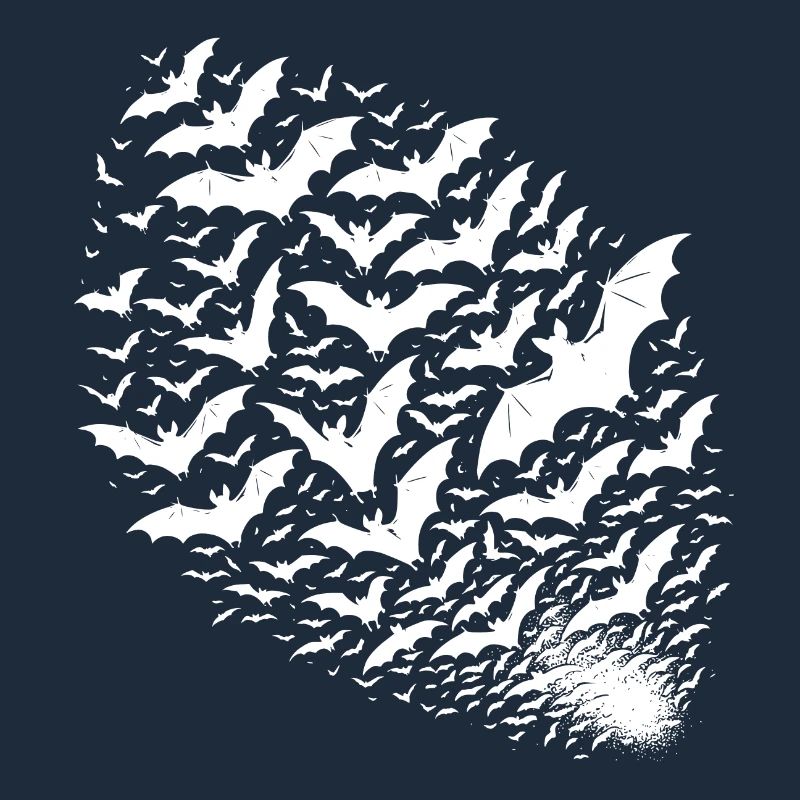 Flying bats as a large swarm