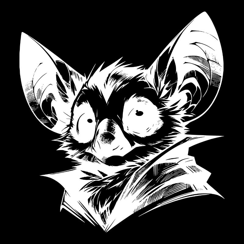 Creepy mignon chauve-souris bébé crayon croquis