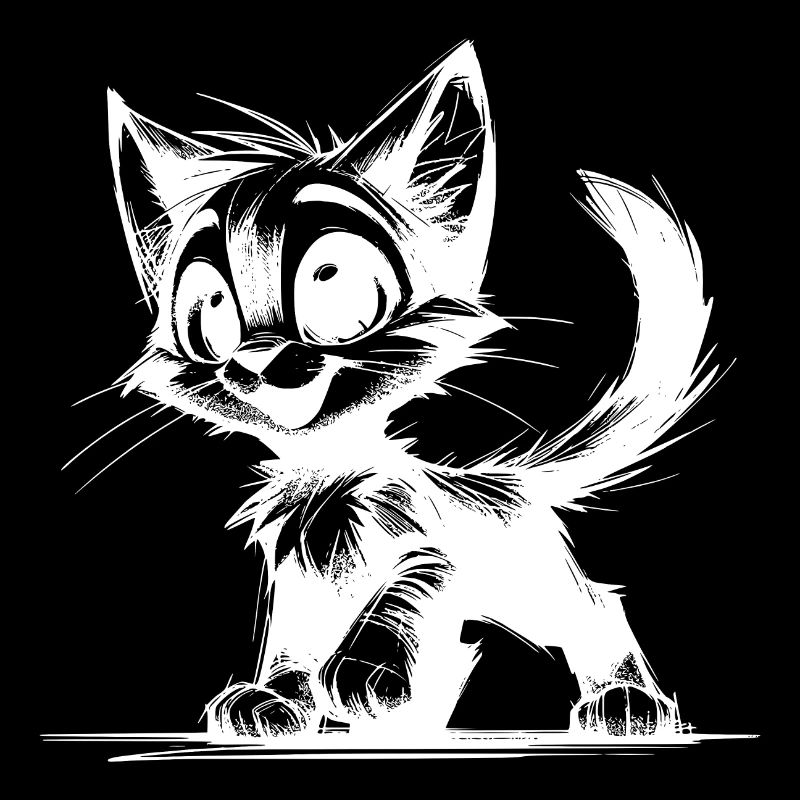 Sympathique Chats Souriants Maison Tigre Dessin