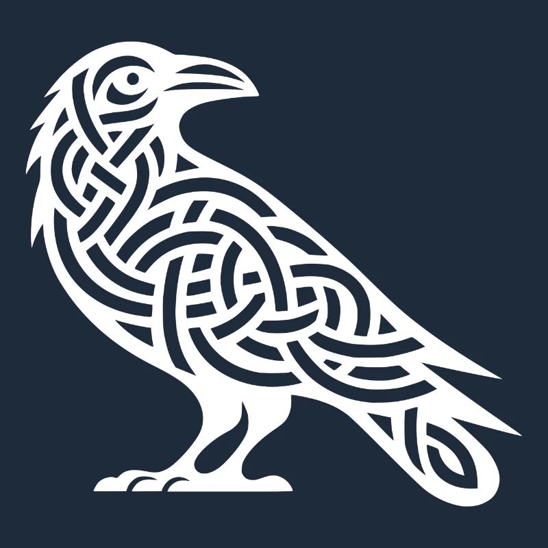 Raven Bird in Celtic Tattoo Knot Style