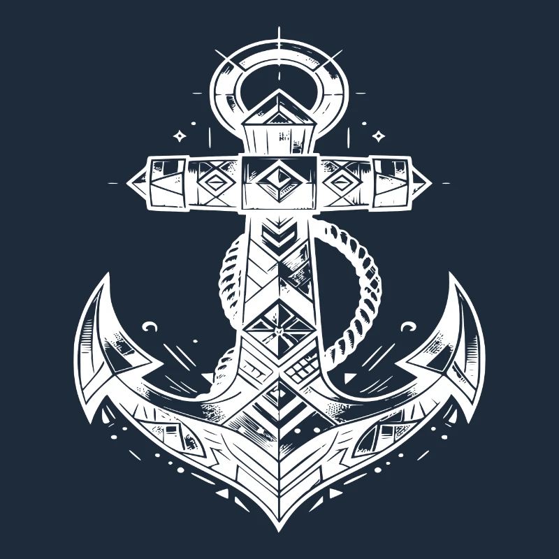 Unusual Anchor Elegant Tattoo Sketch Style