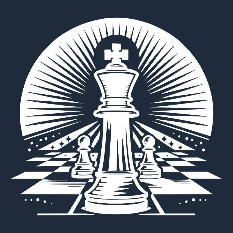 Schachbrett mit Schachfiguren König und Bauern