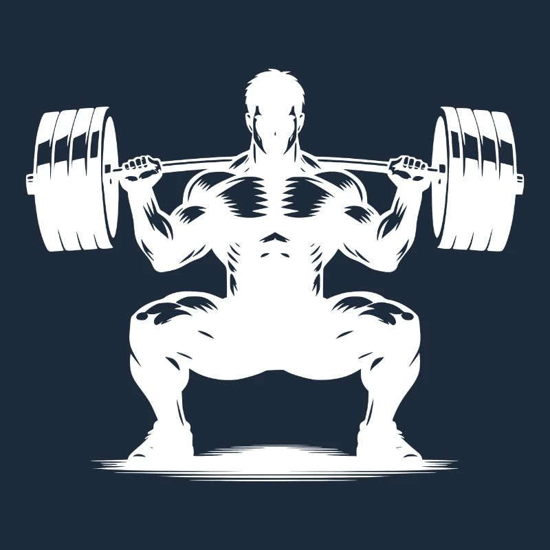 Gewichtheber mit schwerer Langhantel