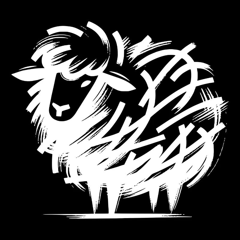 Dessin de mouton ludique dessin animé dessin au trait